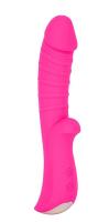 Ярко-розовый вибромассажер 5  Silicone Wild Passion - 19,1 см. Ярко-розовый вибромассажер 5  Silicone Wild Passion - 19,1 см.