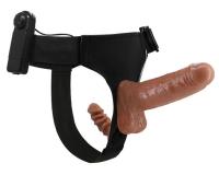 Страпон с вагинальной пробкой и вибрацией Ultra Passionate Harness - 16 см. карамель (темно-бежевый) Страпон с вагинальной пробкой и вибрацией Ultra Passionate Harness - 16 см. карамель (темно-бежевый)