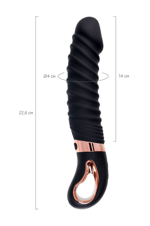 Черный вибратор Waname D-Splash Hurricane с ребрышками - 22,5 см. Черный вибратор Waname D-Splash Hurricane с ребрышками - 22,5 см.