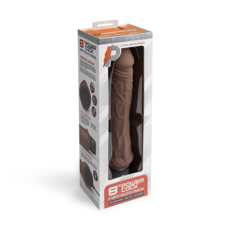 Коричневый вибратор-реалистик 8  Girthy Realistic Vibrator - 24,5 см. Коричневый вибратор-реалистик 8  Girthy Realistic Vibrator - 24,5 см.