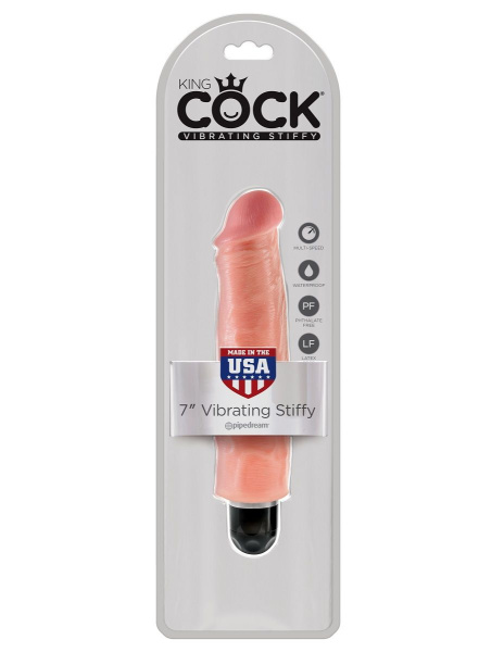 Телесный вибратор-реалистик 7  Vibrating Stiffy - 21,6 см. Телесный вибратор-реалистик 7  Vibrating Stiffy - 21,6 см.