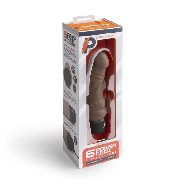 Коричневый вибратор-реалистик 6  Realistic Vibrator - 17 см. Коричневый вибратор-реалистик 6  Realistic Vibrator - 17 см.