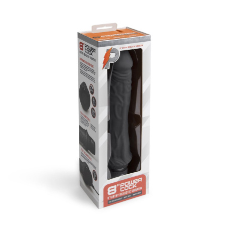 Черный вибратор-реалистик 8  Girthy Realistic Vibrator - 24,5 см. Черный вибратор-реалистик 8  Girthy Realistic Vibrator - 24,5 см.