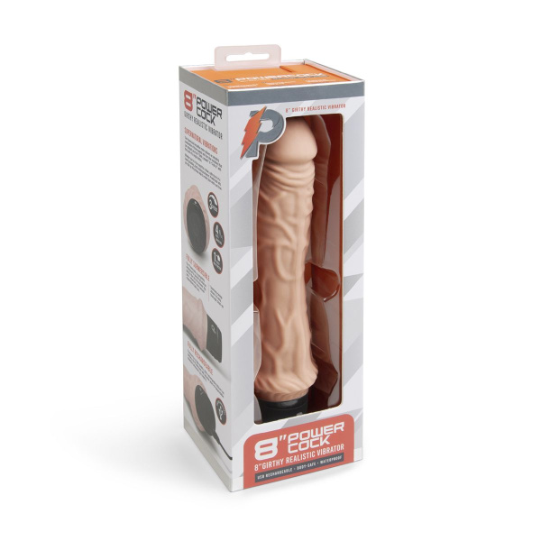 Телесный вибратор-реалистик 8  Girthy Realistic Vibrator - 24,5 см. Телесный вибратор-реалистик 8  Girthy Realistic Vibrator - 24,5 см.