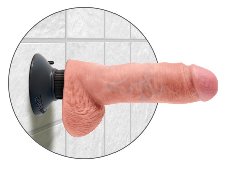 Вибромассажер со съёмной присоской 8  Vibrating Cock with Balls - 20,3 см. Вибромассажер со съёмной присоской 8  Vibrating Cock with Balls - 20,3 см.