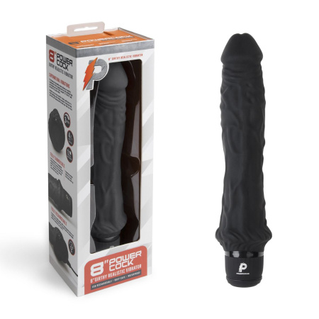 Черный вибратор-реалистик 8  Girthy Realistic Vibrator - 24,5 см. Черный вибратор-реалистик 8  Girthy Realistic Vibrator - 24,5 см.
