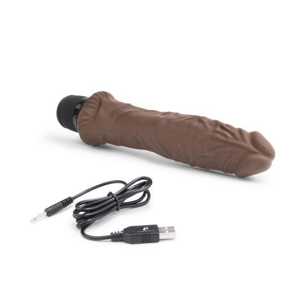 Коричневый вибратор-реалистик 8  Girthy Realistic Vibrator - 24,5 см. Коричневый вибратор-реалистик 8  Girthy Realistic Vibrator - 24,5 см.