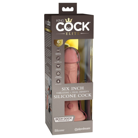 Телесный вибратор-реалистик на присоске 6  Vibrating Silicone Dual Density Cock - 17,8 см. Телесный вибратор-реалистик на присоске 6  Vibrating Silicone Dual Density Cock - 17,8 см.