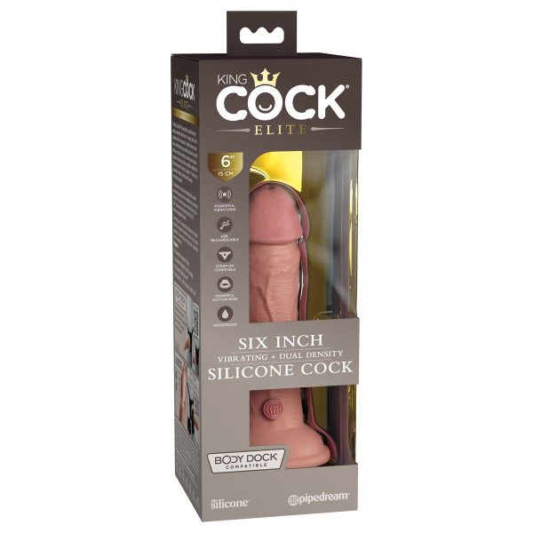 Телесный вибратор-реалистик на присоске 6  Vibrating Silicone Dual Density Cock - 17,8 см. Телесный вибратор-реалистик на присоске 6  Vibrating Silicone Dual Density Cock - 17,8 см.