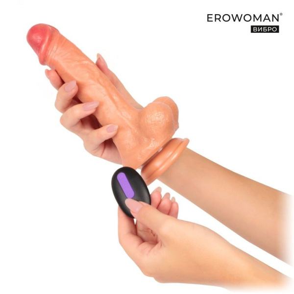 Телесный реалистичный вибратор Erowoman - 21 см. Телесный реалистичный вибратор Erowoman - 21 см.