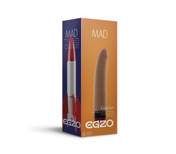 Реалистичный мультискоростной вибратор без мошонки Mad Rocket - 18 см. Реалистичный мультискоростной вибратор без мошонки Mad Rocket - 18 см.