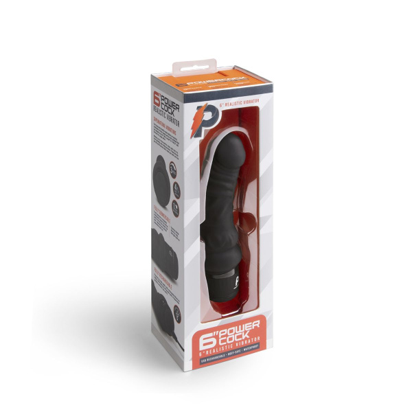 Черный вибратор-реалистик 6  Realistic Vibrator - 17 см. Черный вибратор-реалистик 6  Realistic Vibrator - 17 см.