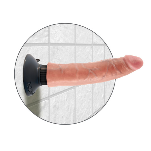 Вибромассажер телесного цвета 7  Vibrating Cock - 20 см. Вибромассажер телесного цвета 7  Vibrating Cock - 20 см.