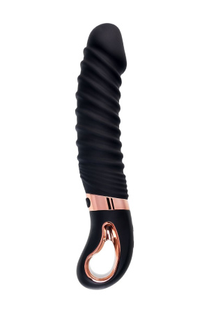 Черный вибратор Waname D-Splash Hurricane с ребрышками - 22,5 см. Черный вибратор Waname D-Splash Hurricane с ребрышками - 22,5 см.